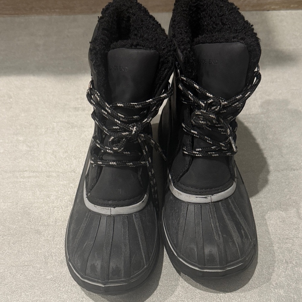 Black Winter Boots Waterproof with Fur Lining for boys